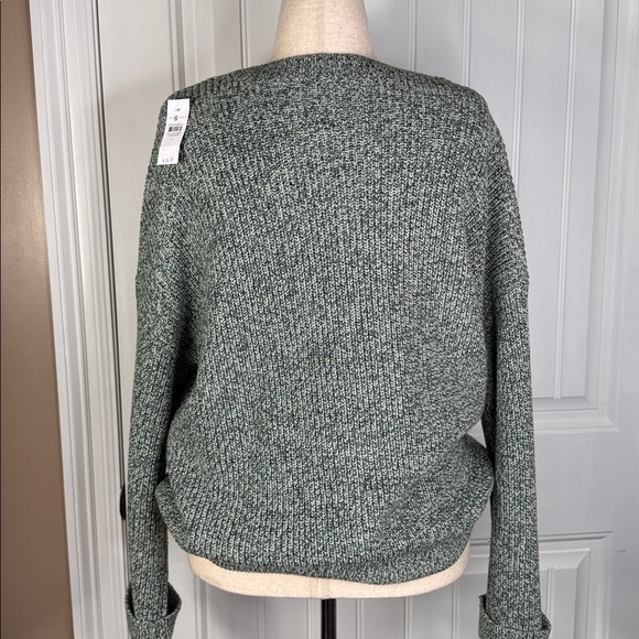 Lou & Grey Marled Drawstring Hem Sweater Womens  L Green NWT - Picture 6 of 12